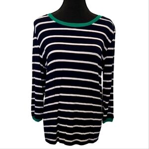 Lemon Tart Long sleeve Navy Striped Shirt Size Large